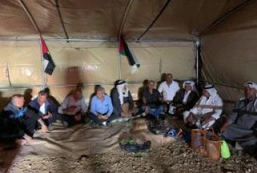 خيمة اعتصام على جبل المنطار شرق السواحرة لمواجهة اعتداءات المستوطنين
