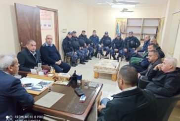 محافظ محافظة قلقيلية وقادة الاجهزة الامنية ينظمون زيارة الى مركز شرطة قلقيلية