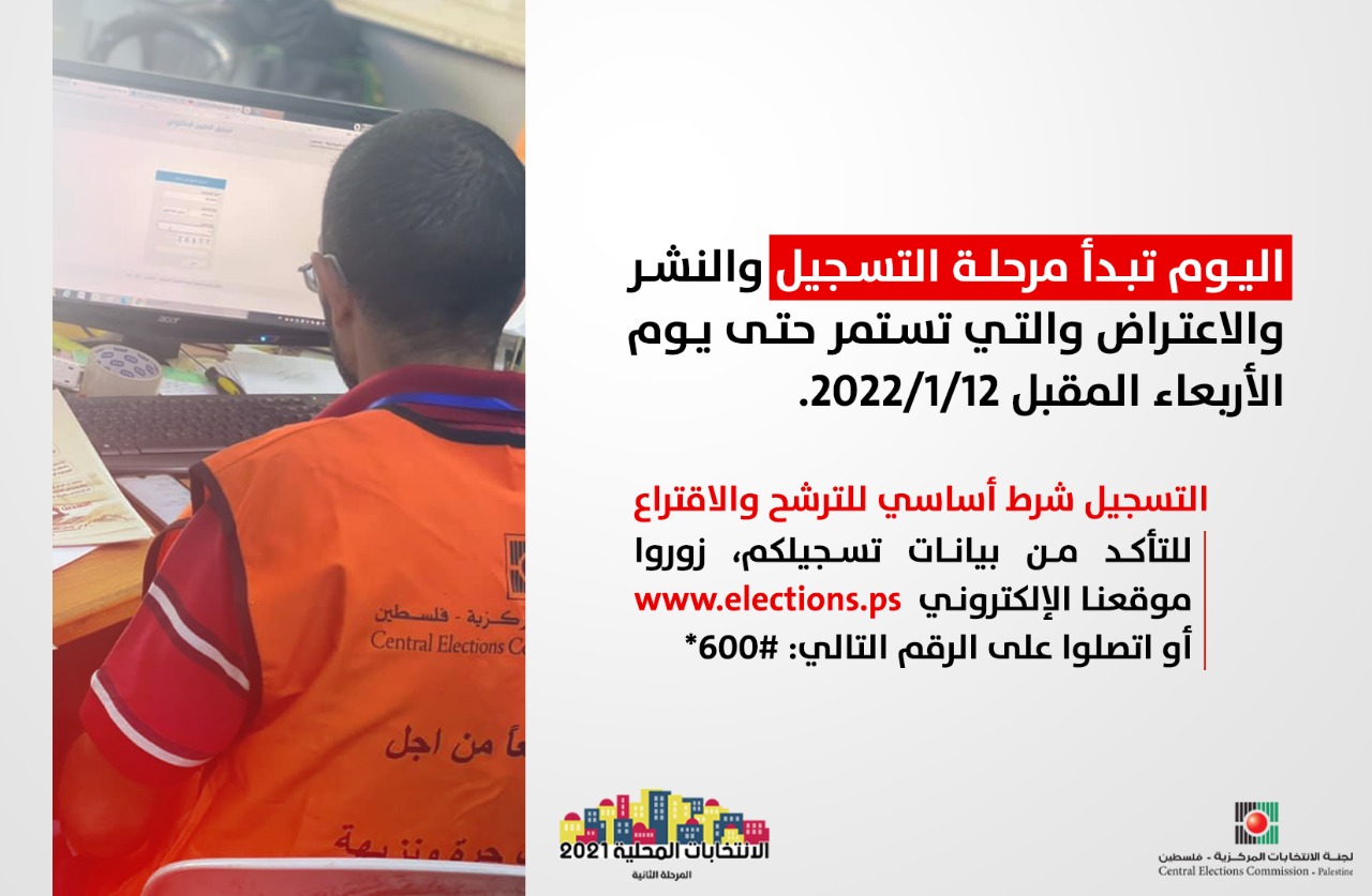 لجنة الانتخابات: بدء مرحلة التسجيل والنشر والاعتراض للمرحلة الثانية