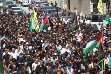 جنين-آلاف المواطنين في جنين يشيعون جثامين الشهداء أبو سرور وصلاح ولحلوح