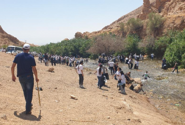 أريحا - العشرات يشاركون في تنظيف وتهيئة ضفاف نبع العوجا شمال أريحا