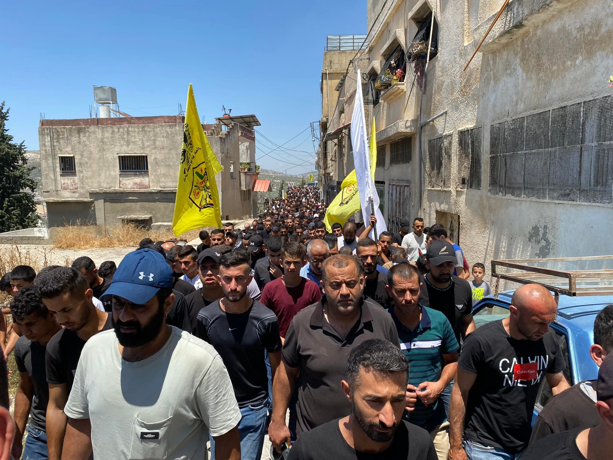 جنين: مسيرة حاشدة في جبع منددة بإعدام الشهيد غنام وعلاونة