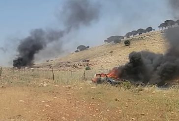 رام الله-إصابات برصاص الاحتلال ومستوطنون يحرقون 5 مركبات و270 بالة قش شرق رام الله