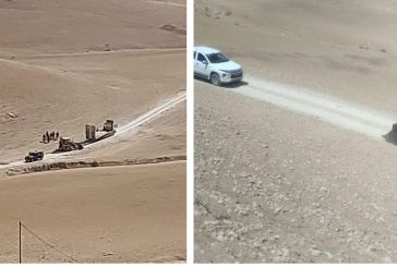 الخليل-الاحتلال يستولي على جرافة شرق يطا