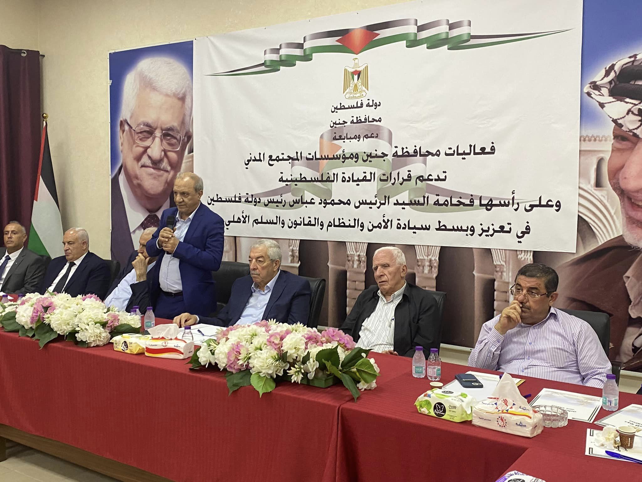 جنين-فعاليات محافظة جنين ومؤسسات المجتمع المدني تؤكد دعمها لقرارات القيادة الفلسطينية