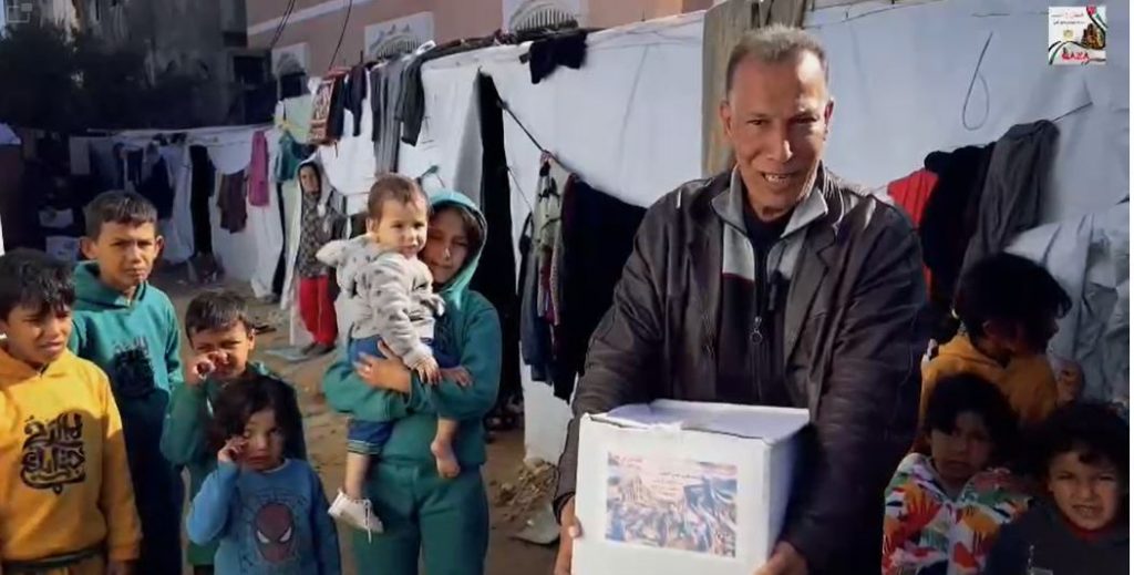 بالفيديو : حملة ” الواجب الوطني ” مستمرة في إغاثة الآف العائلات في غزة