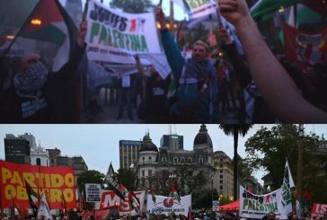 مظاهرات حاشدة في الأرجنتين تضامناً مع الشعب الفلسطيني ورفضا للعدوان الإسرائيلي