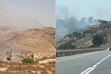 مستوطنون يحرقون مساحات واسعة من أراضي ترقوميا