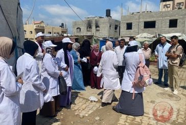 اللجنة الشعبية بالبريج تنفذ مسحاً طبياً لمراكز إيواء النازحين بمشاركة فرق متخصصة