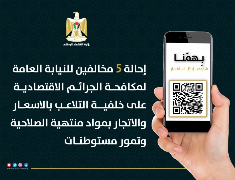 “الاقتصاد” تحيل 5 مخالفين للنيابة العامة لمكافحة الجرائم الاقتصادية