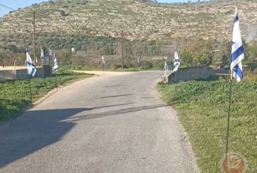 مستوطنون يضعون أعلاما إسرائيلية ويواصلون أعمال التجريف غرب سلفيت
