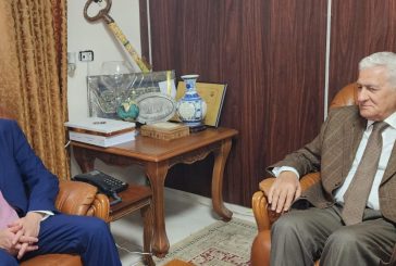 زكي يستقبل سفير جمهورية الصين الشعبية في فلسطين