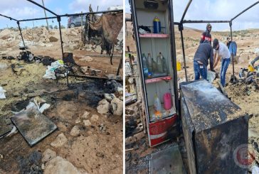 نجاة عائلة من محاولة حرق خيمتهم على يد مستوطنين جنوب الخليل