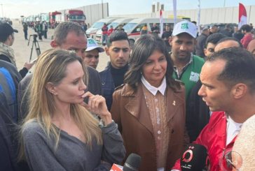 الممثلة العالمية أنجلينا جولي تزور معبر رفح