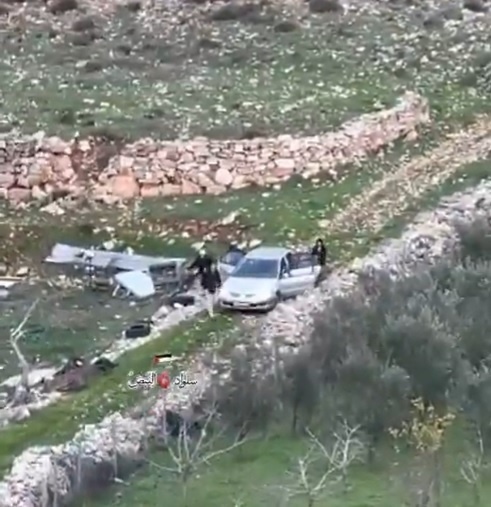 مستعمرون يخربون أراضٍ زراعية في قرية المغير شرق رام الله
