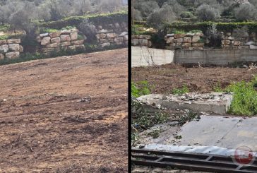 مستوطنون يجرفون أراض في منطقة واد المطوي غرب سلفيت